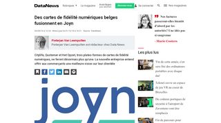 
                            12. Des cartes de fidélité numériques belges fusionnent en Joyn - ICT ...