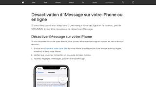 
                            5. Désactivation d'iMessage sur votre iPhone ou en ... - Apple Support