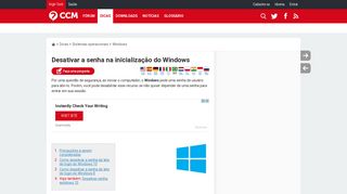 
                            11. Desativar a senha na inicialização do Windows