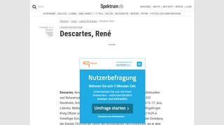 
                            13. Descartes, René - Lexikon der Biologie - Spektrum der Wissenschaft