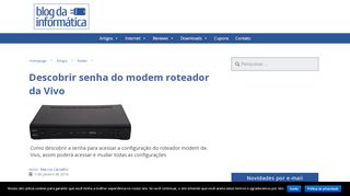
                            7. Descobrir senha do modem roteador da Vivo | Blog da Informática