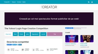 
                            10. Descriere The Yahoo! Login Page Creative Competition