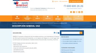 
                            4. Descripción General SIGE | Ayuda Mineduc