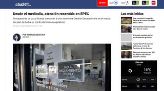 
                            8. Desde el mediodía, atención resentida en EPEC – Cba24n