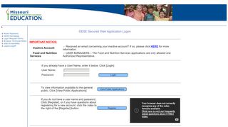 
                            13. DESE Web Log In - MO.gov