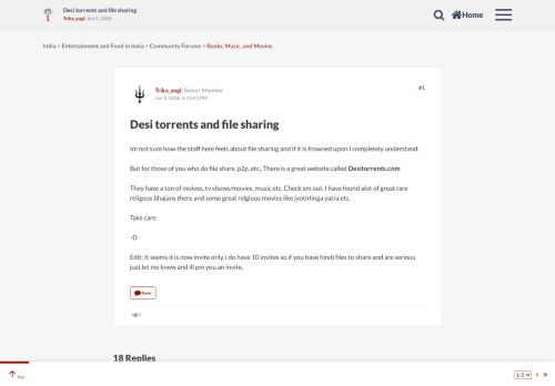 
                            12. Desi torrents and file sharing - India Travel Forum | ...