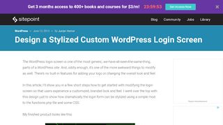 
                            6. Design a Stylized Custom WordPress Login Screen — SitePoint