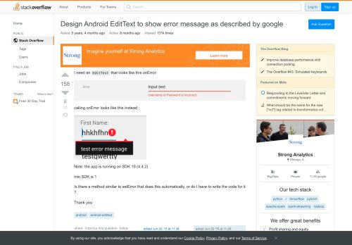 
                            4. Design Android EditText to show error message as described by ...