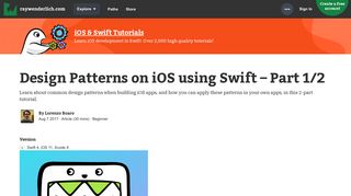 
                            8. Design Patterns on iOS using Swift – Part 1/2 | raywenderlich.com