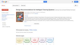 
                            11. Design Recommendations for Intelligent Tutoring Systems: Authoring ...