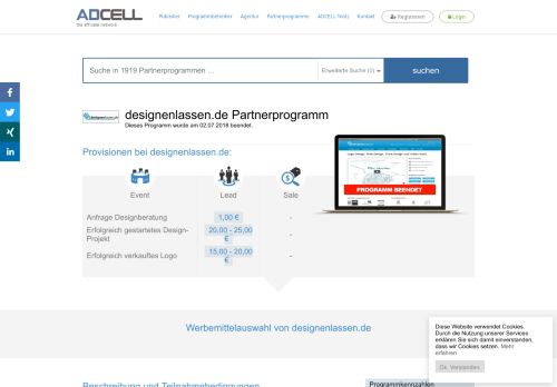 
                            3. designenlassen.de Partnerprogramm bei ADCELL - Hier anmelden!