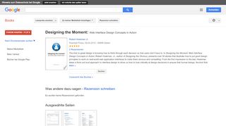 
                            11. Designing the Moment: Web Interface Design Concepts in Action - Google Books-Ergebnisseite