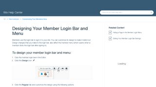 
                            9. Designing Your Member Login Bar and Menu | Help Center | Wix.com
