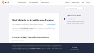 
                            10. Desinstalação do Avast Cleanup Premium | Suporte oficial da Avast