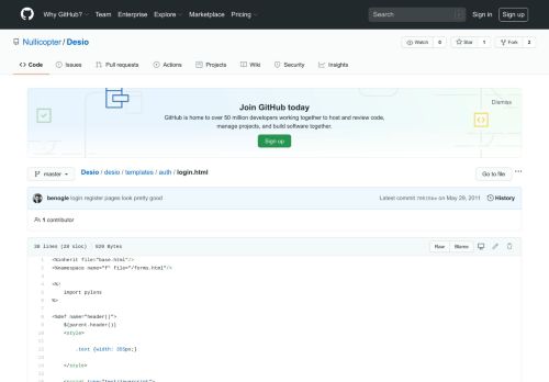 
                            9. Desio/login.html at master · Nullicopter/Desio · GitHub