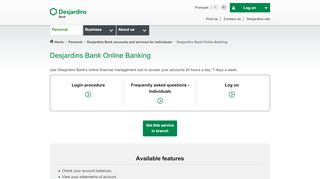 
                            8. Desjardins Bank Online Banking - Individuals | Desjardins Bank