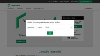 
                            2. Desjardins: Services financiers pour particuliers et entreprises