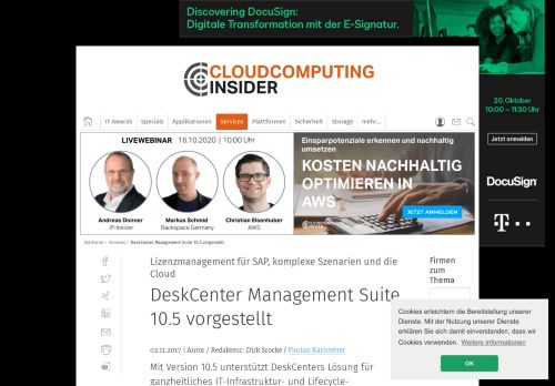 
                            9. DeskCenter Management Suite 10.5 vorgestellt