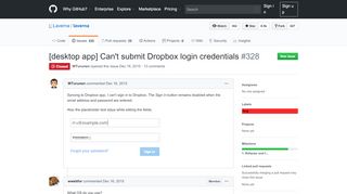 
                            3. [desktop app] Can't submit Dropbox login credentials · Issue #328 ...