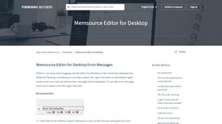 
                            6. Desktop Editor Error Messages – Memsource