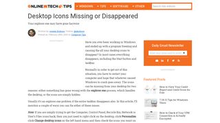 
                            11. Desktop Icons Missing or Disappeared - Online Tech Tips