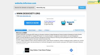 
                            8. desociety.org at WI. Welcome to GEMS! - Website Informer