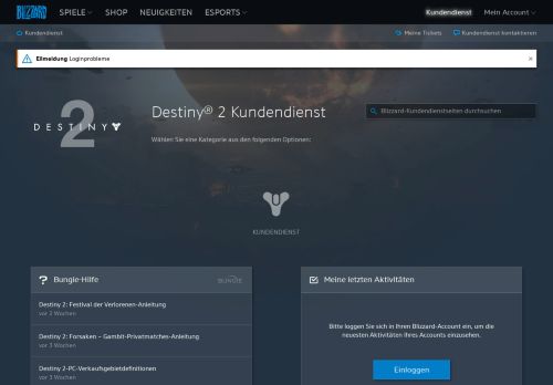 
                            12. Destiny 2 - Blizzard-Kundendienst - Blizzard Entertainment