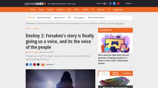 
                            8. Destiny 2: Forsaken's story is finally giving us a voice, and its the voice ...