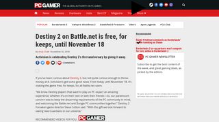 
                            12. Destiny 2 on Battle.net is free, for keeps, until November 18 | PC Gamer