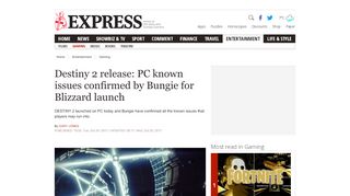 
                            11. Destiny 2 release: PC known issues confirmed by Bungie for Blizzard ...