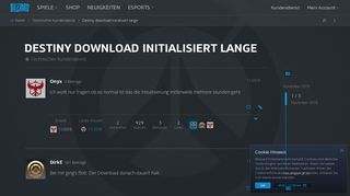 
                            12. Destiny download initialisiert lange - Technischer Kundendienst ...