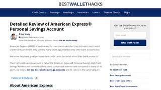 
                            5. Detailed Review of American Express® Personal Savings Account