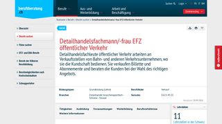 
                            10. Detailhandelsfachmann/-frau EFZ öffentlicher Verkehr - Berufsberatung