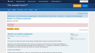 
                            10. 'Details' aus Artikeln ausblenden - Joomla! Forum - community ...