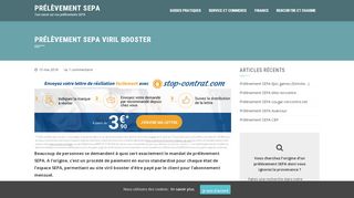 
                            5. Détails du prélèvement SEPA Viril Booster : Nom de société et produit ...