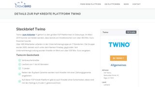 
                            7. Details zur P2P Kredite Plattform Twino - Crowdbird