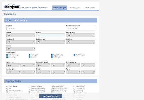 
                            3. Detailsuche - car4you | Gebrauchtwagen, Autos, Fahrzeuge und ...