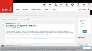 
                            8. Determing last login time and user | Ivanti User Community