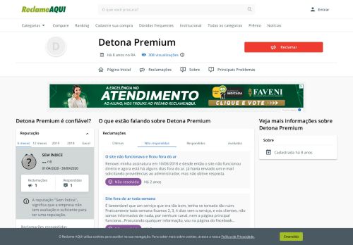 
                            4. Detona Premium - Reclame Aqui