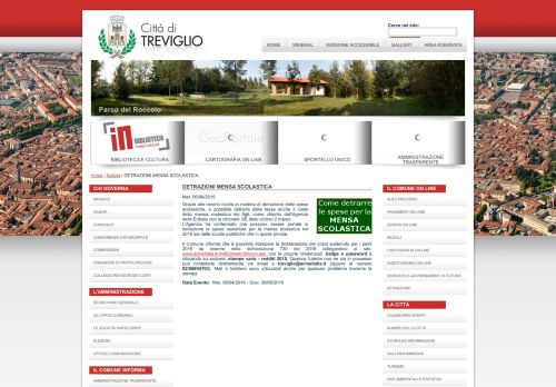 
                            1. DETRAZIONI MENSA SCOLASTICA | Sito ufficiale Comune di Treviglio