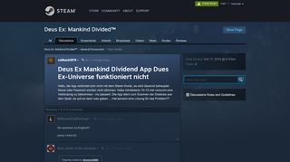 
                            5. Deus Ex Mankind Dividend App Dues Ex-Universe funktioniert nicht ...