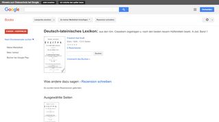 
                            5. Deutsch-lateinisches Lexikon: aus den röm. Classikern zsgetragen ... - Google Books-Ergebnisseite