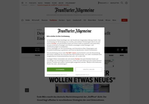 
                            6. Deutsche Ausgabe der „HuffPost“ schließt Ende März - FAZ