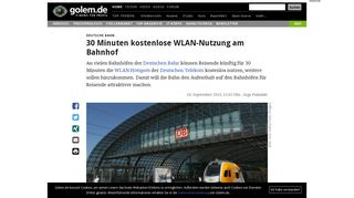 
                            9. Deutsche Bahn: 30 Minuten kostenlose WLAN-Nutzung am Bahnhof ...