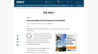 
                            8. Deutsche Bank 24 lockt Internet-Kundschaft - WELT