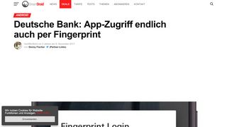 
                            3. Deutsche Bank: App-Zugriff endlich auch per Fingerprint