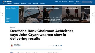 
                            13. Deutsche Bank Chairman Achleitner says John Cryan was too slow in ...