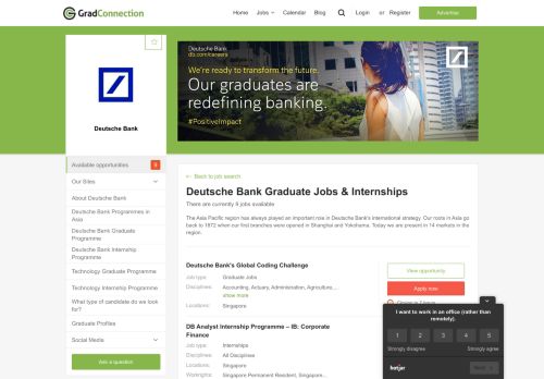 
                            7. Deutsche Bank employment opportunities