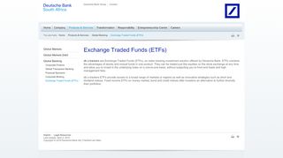 
                            4. Deutsche Bank – Exchange Traded Funds (ETFs)