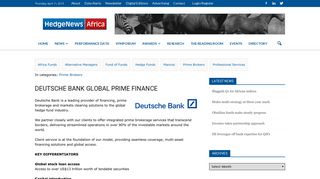 
                            4. DEUTSCHE BANK GLOBAL PRIME FINANCE | Companies |